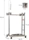 Stainless steel parrot stand with Toy hook, Feeding bowls, Removable tray, Climbing ladder, and Universal wheels, Bird Play stand suitable for medium and large parrots 126 cm (Silver)