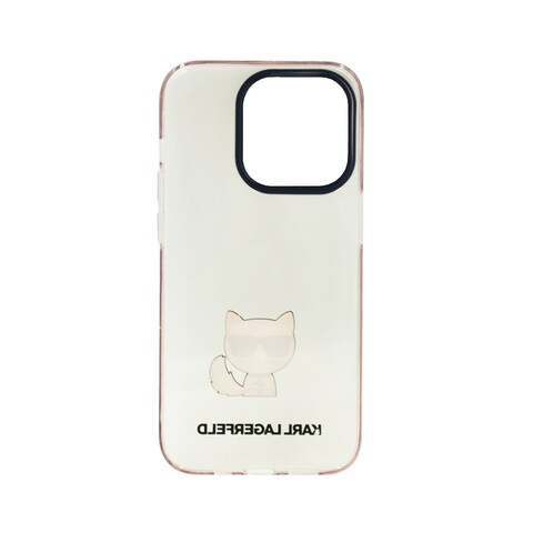 Karl Lagerfeld Iml Transparent Choupette Body Hard Case For Iphone 14 Pro Pink