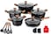 Dessini 17-Piece Non Stick Granite Cookware Set 20/24/28/32cm Casserole, 28cm Shallow Casserole - PFOA Free
