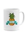 Generic Aloha Tropical Pineapple Printed Mug White/Orange/Green 11Ounce