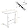 Dlandhome 80 X 40cm Computer Desk Learning Desk Care Table Bedside Breakfast Table Height Adjustable With Casters Side Table For Office Bedroom With Tablet Slot.