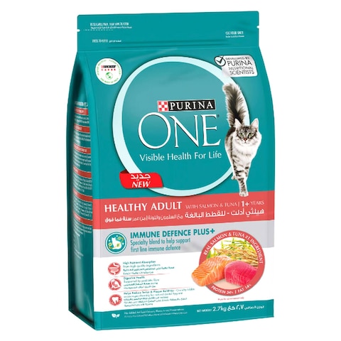 Purina One Healthy Adult Dry Cat Food With Salmon And Tuna 2.7kg