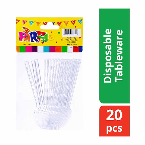 Tiba Party Small Plastic Spoons - 20 Spoons