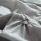 Luna Home Premium 6 Piece King Size Duvet Cover Pinch Rose Design, Solid Light Gray