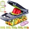 Vegetable Chopper Mandoline Slicer Cutter Chopper and Grater 7 in 1 Vegetable Slicer Cheese Grater Potato Onion Chopper with Container Black