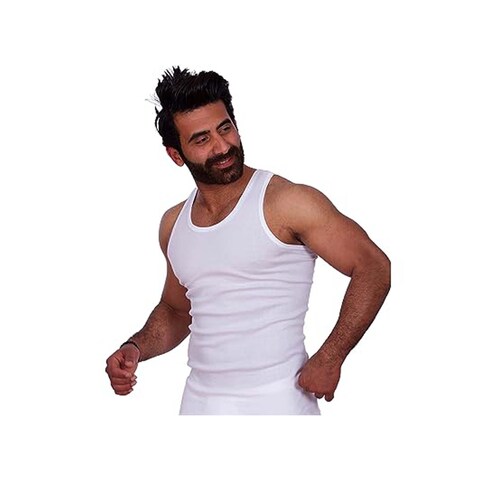 Jill M3101 Sleeveless Undershirt for Men - Size 3 - White