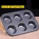 Non-Stick Bakeware 6 Cupcake mold - Grey (1 Pcs)