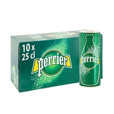 Perrier Sparkling Water Can 250ML X10