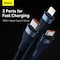 Baseus 100W Flash Series II Two-for-Three Fast Charging USB Type C Data Cable Compatible For iPhone 15/14/13/12/11 Series/MacBook/iPad/Samsung/Huawei And More 1.2 m Length, Blue