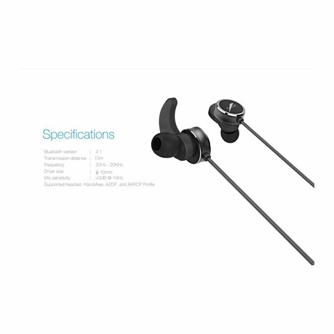F&amp;D Bluetooth  Earphone EW202 - Black 