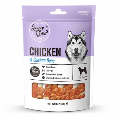 Jerky Time Chicken Calcium Bone Dog Food 80g
