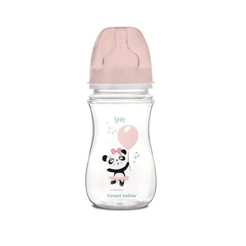 Canpol Wide Neck Baby Bottle - 240 ml - Pink