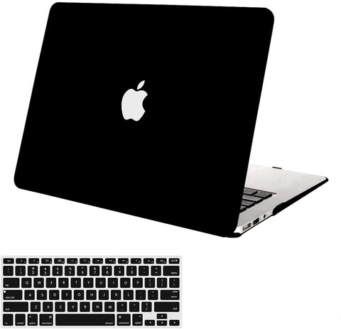 Ntech Hard Shell Case &amp; Keyboard Cover Compatible Macbook Air 13 Inch Models A1466 / A1369 (S11064 - Black)