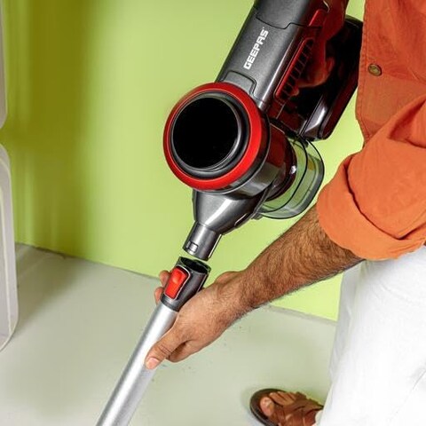 Geepas Rechargeable Cordless Vacuum Cleaner, GVC19038, 0.6 L Capacity, 3 Speed And LED Touch Panel Control, Perfect For Home, Office, Apartments, Metallic Grey - 2 Year Warranty