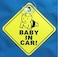 Rubik Baby in Car Sign with Suction Cups for Car Window, Reflective Vehicle Car Signs, Kids Safety Warning Sign (12x12cm)