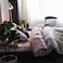 GOLDEN HOME  6-Piece Queen Size Duvet Cover Set, 1 Duvet Cover + 1 Fitted Sheet + 4 Pillow Cases, Microfibre, Muesli