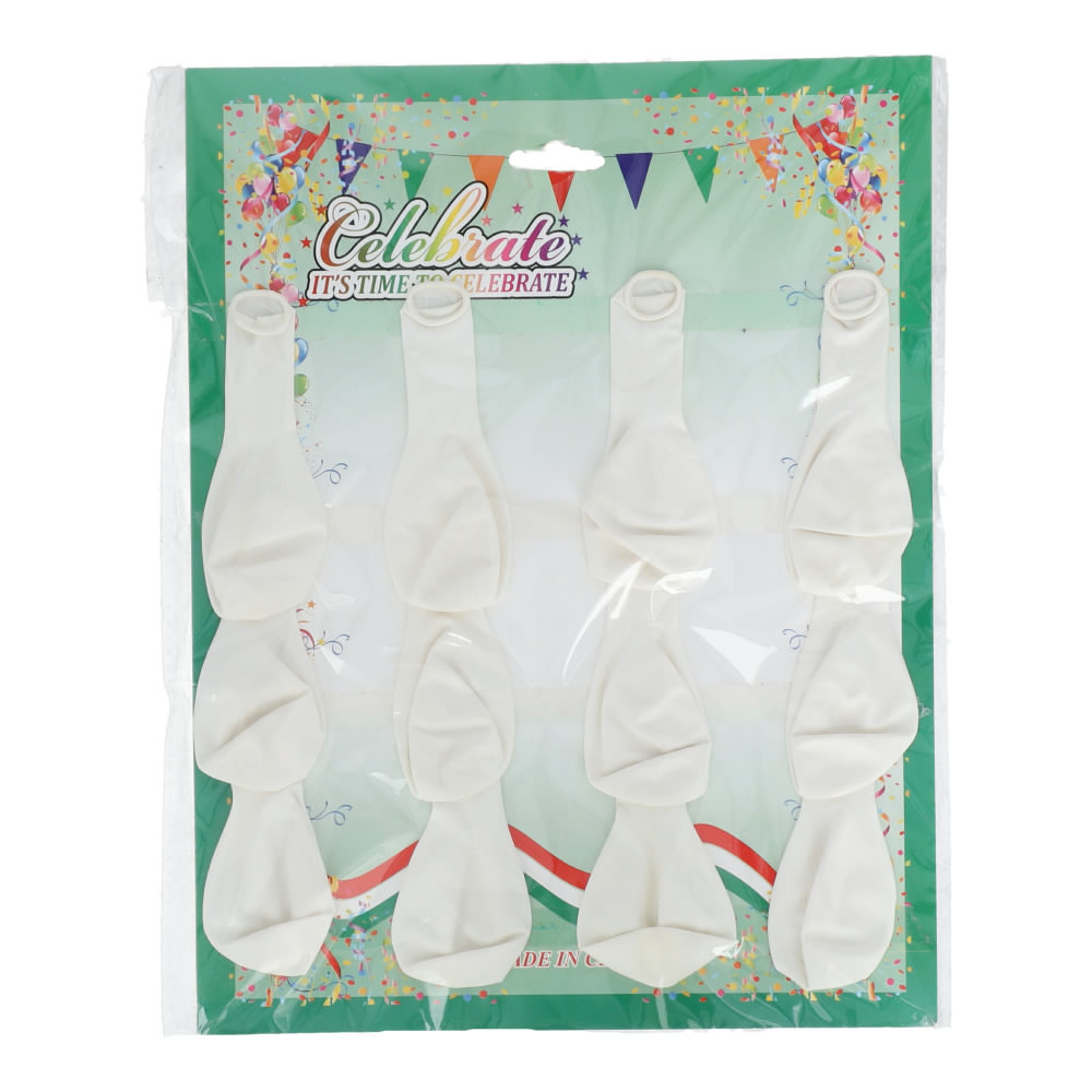 Simple Clear White Baloon 12 pcs