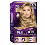 Buy WELLA KOLESTON PERMANENT COLOR 100% GREY COVERAGE OIL COLROR CREAM LIGHT 8/1ASH BLOND 142ML in Kuwait