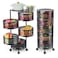 5 Tier Stand Kitchen Shelf Rotating Round Storage Rack Kitchen Organizer with Wheels