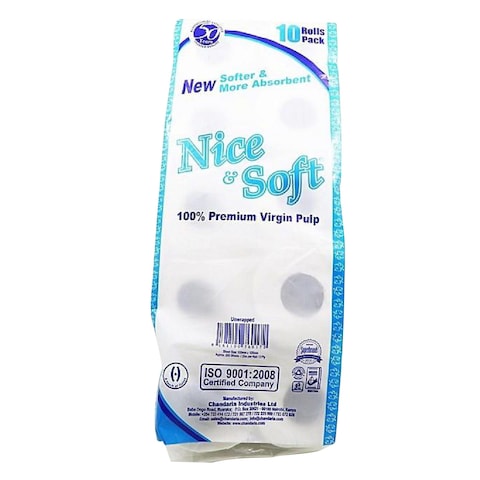 Nice &amp; Soft White Toilet Rolls x 10