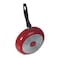 Homeway 30cm Non-Stick Frying Pan With Vented Glass Lid, Heat Resistant Handle, 3 Layer Non-Stick Coating, Lightweight Design, Red &amp; Black - HW1103