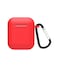 Protective Case Cover With Carabiner For Apple AirPods Red