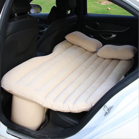 Docooler - Multifunctional Car Flocking Air Mattress Undulating Style Inflatable Bed Back Seat Cushions for Travel Camping