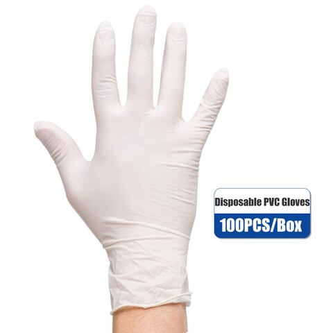 قفازات واقية من البي في سي للاستخدام المنزلي والمطبخ والمطبخ من كيه كيه مون ، 100 قطعة/صندوق