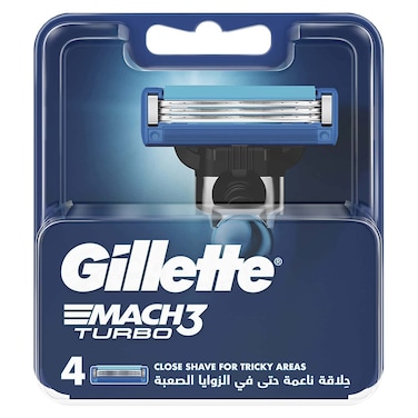 Gillette Mach3 Turbo 3D Blade Refills - 4 Count