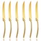 Lemeya 6 Pieces Steak Knives Set of 6,Stainless Steel Standing Steak Knife,Ultra-Sharp Serrated Steak Knives-10 Inch,Mirror Polished,Dishwasher Safe(6, Gold)