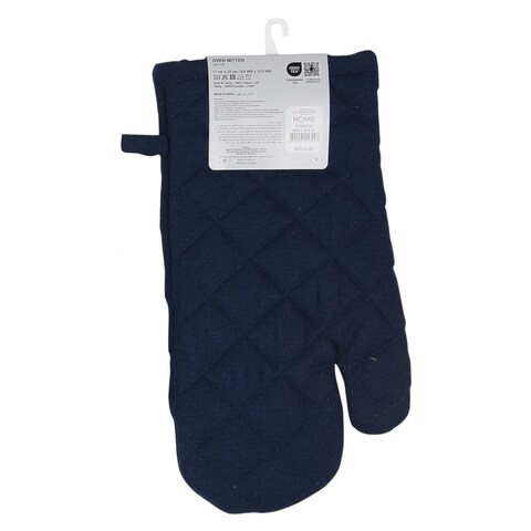 LA Collection 170 GSM Cotton Oven Mitten Navy Solid 17x32cm