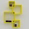 Wooden Twist Rafuf Intersecting Floating Wall Shelves with 4 Shelves Yellow