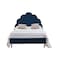 In House Napoli Velvet Bed Frame - Single - 200x100 cm - Dark Blue