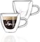1CHASE&reg; Heart Shaped Double Wall &quot;Love&quot; Printed Glass Mug with Handle for Juice Wine Tea Coffee, Breakfast Cup Cocktail Mug for everyday use, 180 ML ,2Pcs Set.