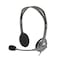 Logitech H111 Wired Over Head Stereo Single Pin Headset With Mic Black