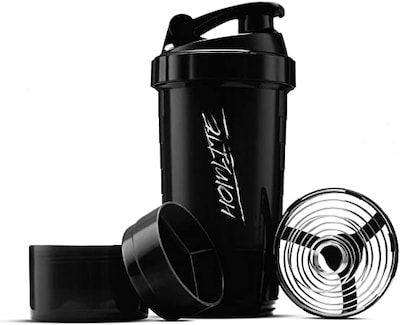 Protein Shaker Bottle – Non-Slip 3 Layer Twist Off, Leak-Proof Blender Bottle with Supplement and Pill Storage Compartment