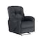 American Polo Velvet Rocking Recliner Chair - Dark Grey - American Polo