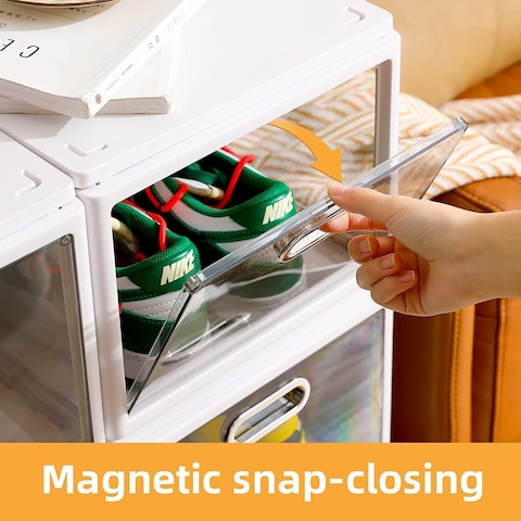 Shoe Organizers Stackable Shoe Boxes Pull Out The Wondershop