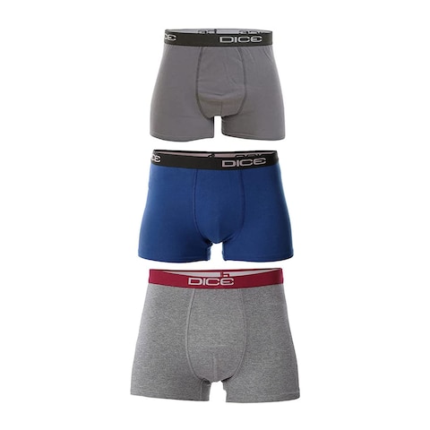 Dice DM227 Stretch Plain Boxer for Men - Medium  - 3 Pieces