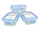 Emsa Set of 3 Square Clip &amp; Close Food Container 2 x 0.55 L, 1x 1.1 L