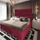In House Alex Velvet Bed Frame - Single - 200x90 cm - Burgundy