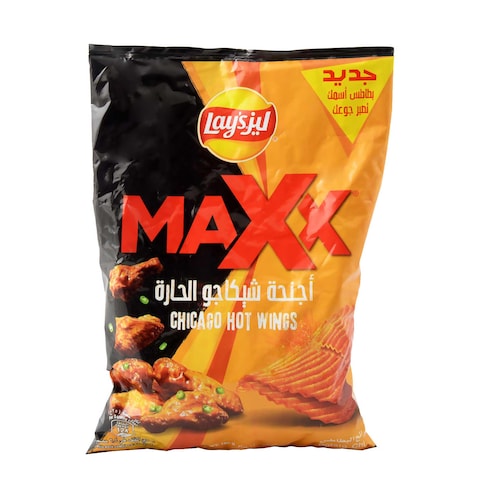 Lay&#39;s Chips Potato Max Chicago Hot Wings Flavor 160 Gram