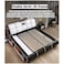 Smart Bed King Size Provided with Projector Massage Bluetooth Speaker Storage Drawers Safe Box Air Purifier Clock Display - Off white