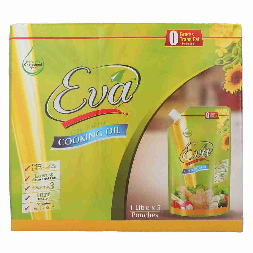 Eva Cooking Oil Standup Pouch 1litre x 5