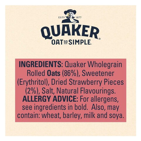 Quaker Oat So Simple Simply Strawberry Porridge 260g