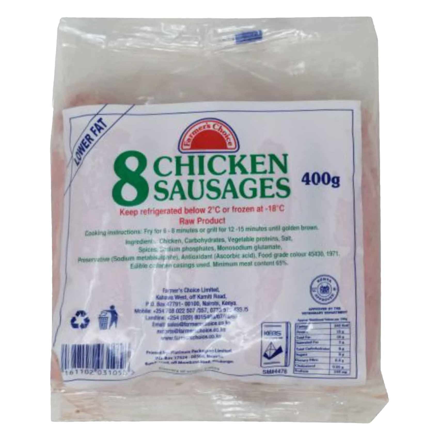 Farmer&#39;s Choice Chicken Sausages 400g