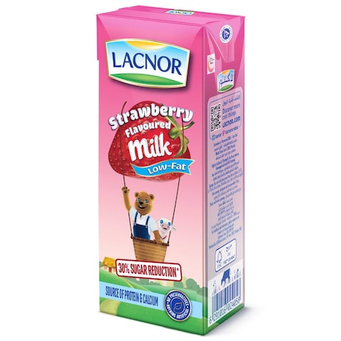 Lacnor Essentials Low Fat Strawberry Flavoured Milk 180ml