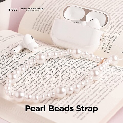 Elago Beads Strap Phone Lanyard Compatible With Airpods Pro 2 - Pearl