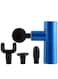 4 Speed Mini Portable Handheld Percussion Muscle Massager Gun for Pain Relief with 4 Massage Heads, Blue