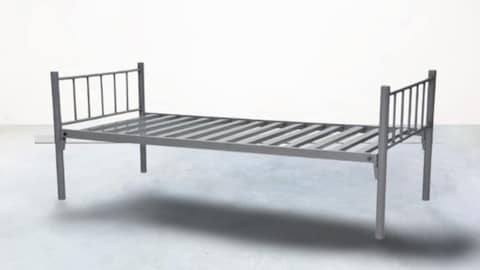 Galaxy Design Heavy Duty Single Steel Bed Silver Color - Size (L x W x H) 190 x 90 x 70 Cm Model - GDF-49MH.